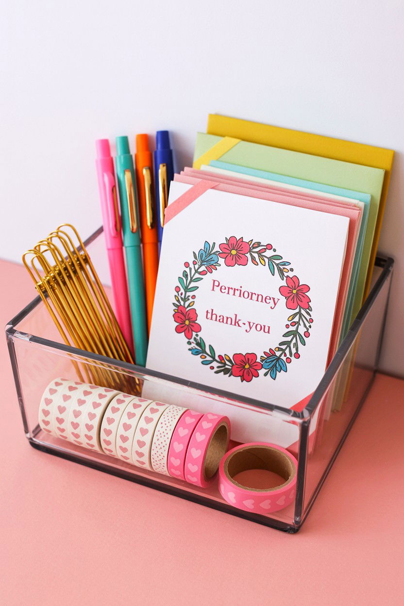 Stationery gift basket - 25 Valentine's Day Teacher Gift Basket Ideas