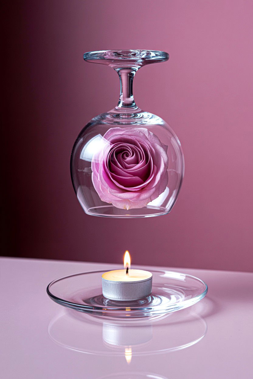 Stemmed glass tea light holder - 25 Valentine's Day Tea Light Ideas