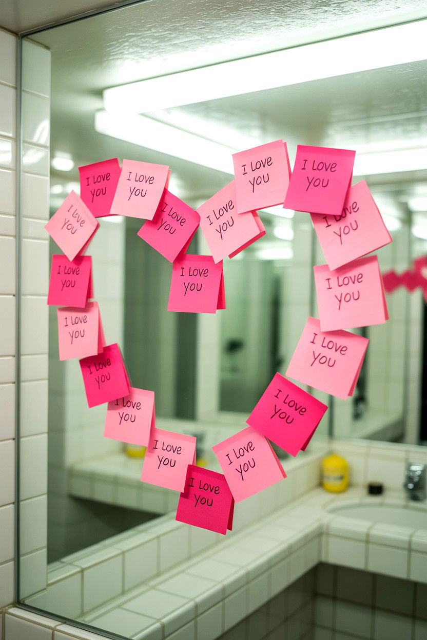 Sticky Note Heart - 25 Budget Valentine's Day Surprise Ideas