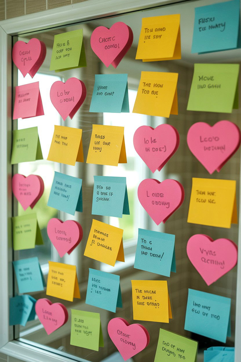 Sticky Note Love Messages - 25 Valentine's Day Romantic Gesture Ideas