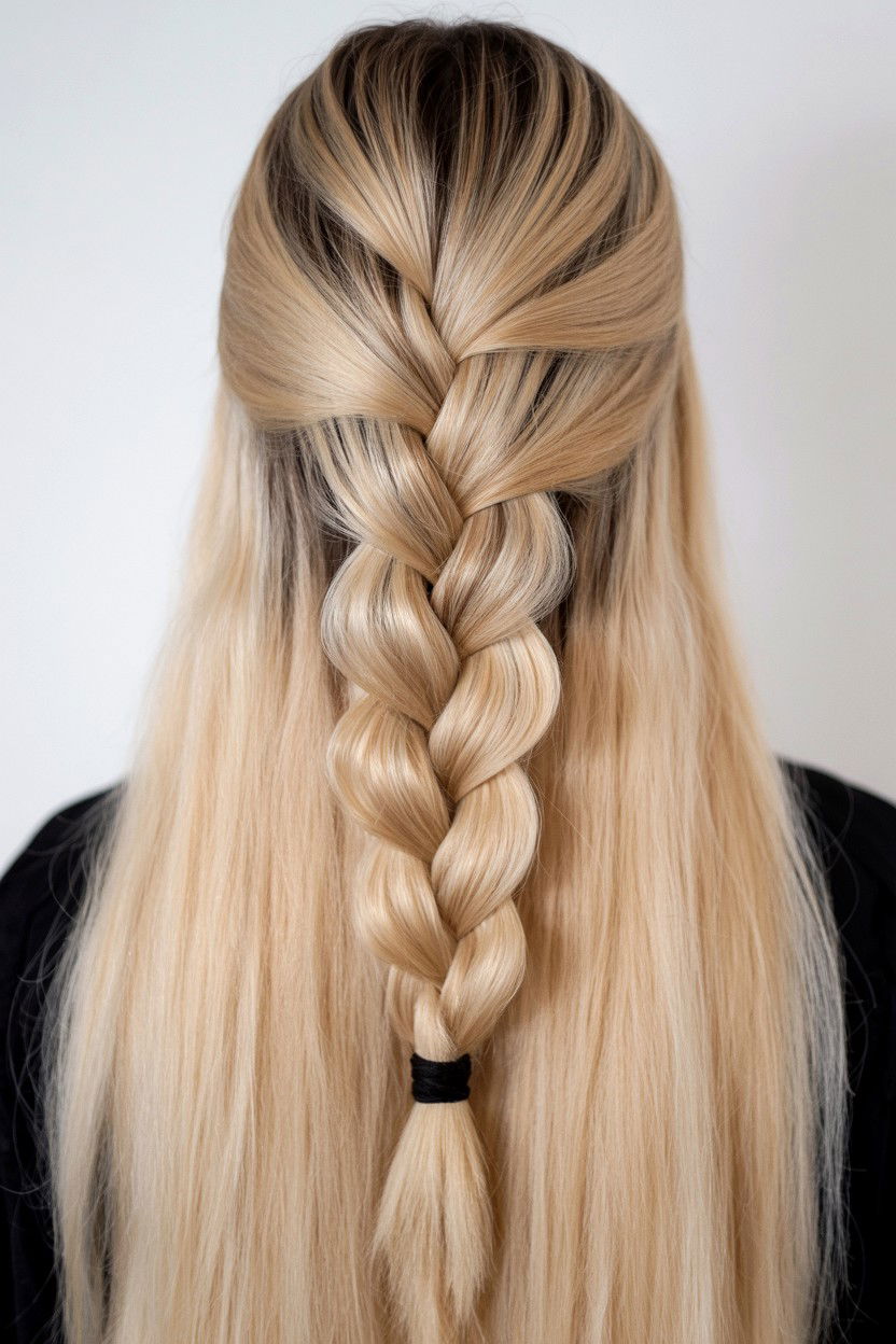 Straight waterfall braid - 25 Valentine's Day Waterfall Braid Ideas