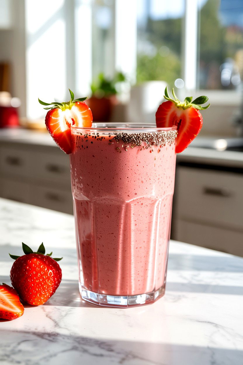 Strawberry Banana Smoothie - 25 Valentine's Day Smoothie Recipes