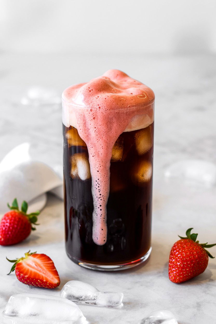 Strawberry Cold Foam Cold Brew - 25 Valentine's Day Coffee Drink Ideas