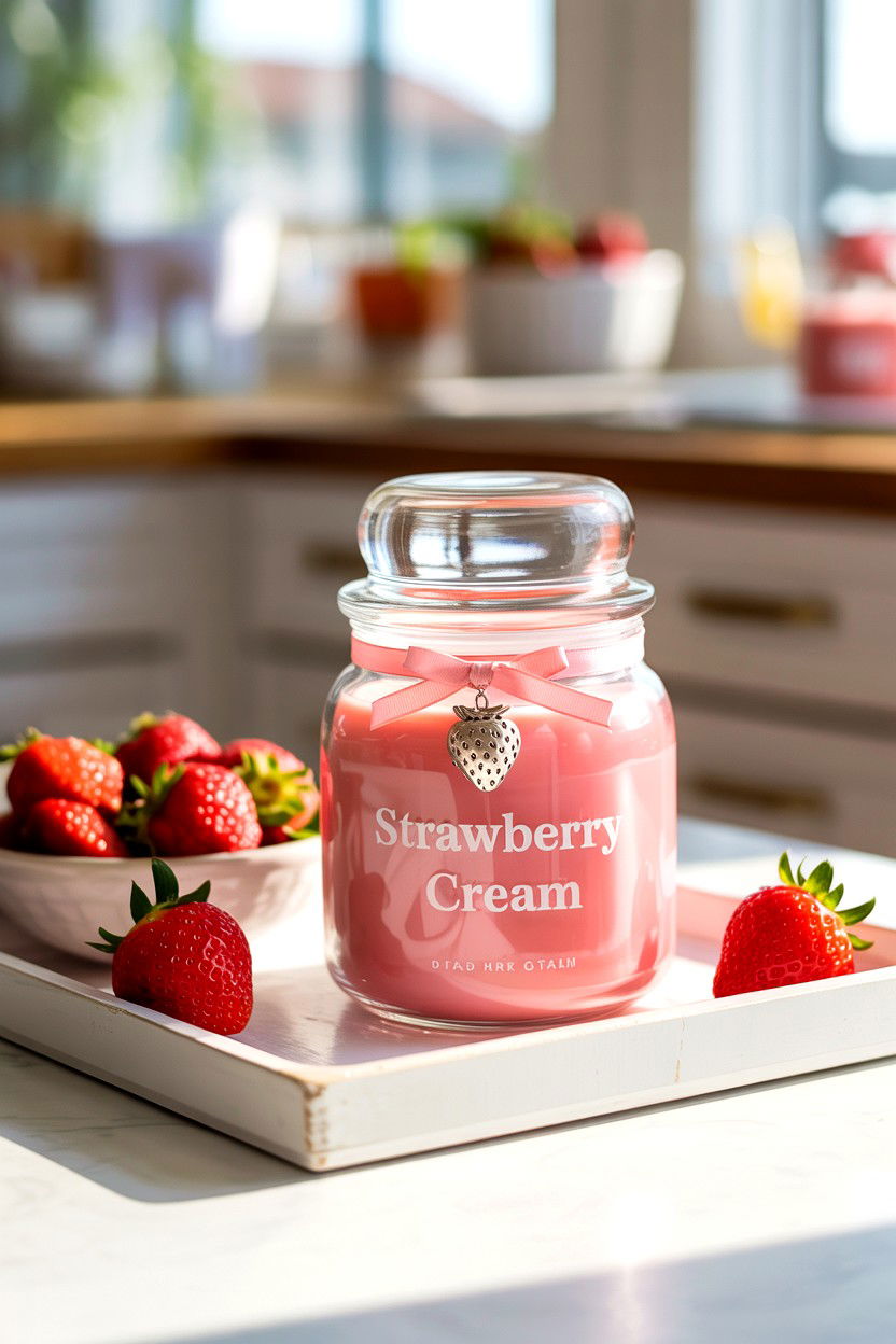 Strawberry Cream Jar - 25 Valentine's Day Jar Candle Ideas