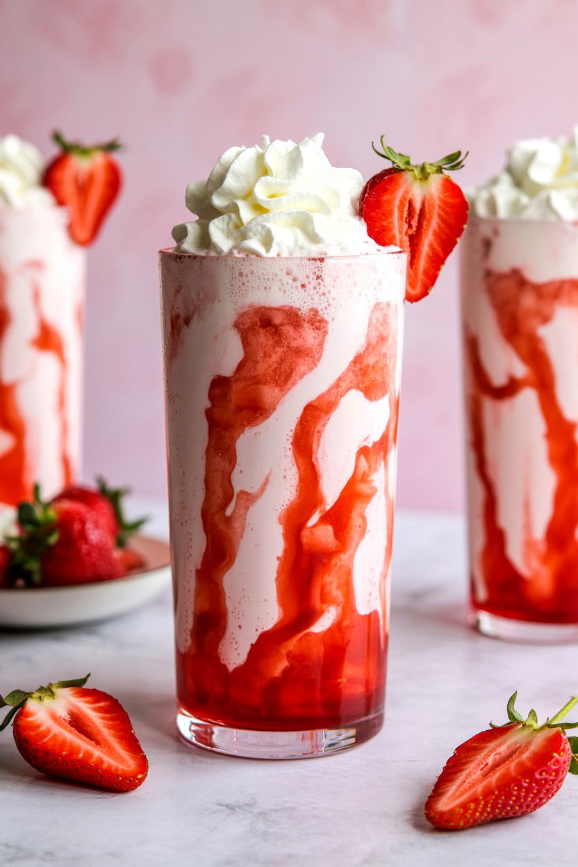 Strawberry Cream Soda - 25 Valentine's Day Sparkling Drink Ideas