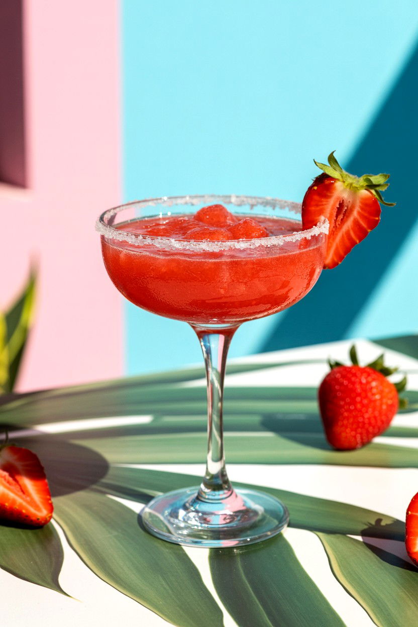 Strawberry Daiquiri - 25 Valentine's Day Pink Drink Ideas