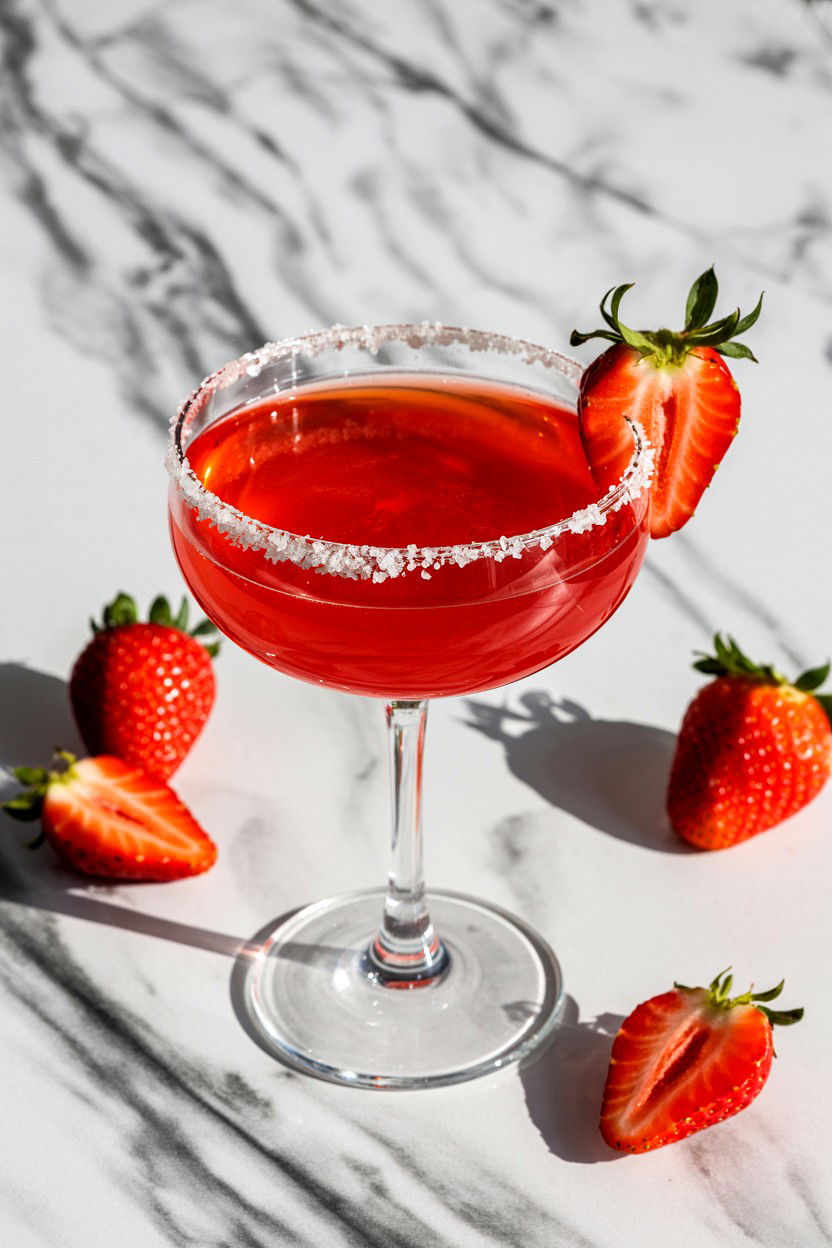 Strawberry Daiquiri - 25 Valentine's Day Rum Cocktails