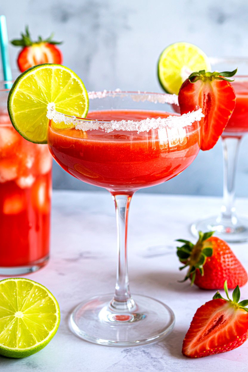 Strawberry Daiquiri Mocktail - 25 Valentine's Day Non Alcoholic Drink Ideas
