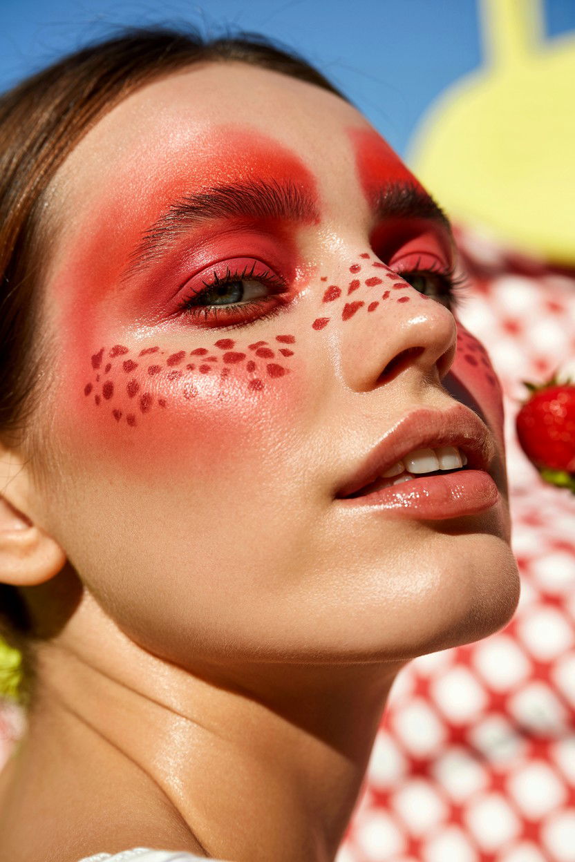 Strawberry Makeup - 25 Coquette Valentine's Day Makeup Ideas