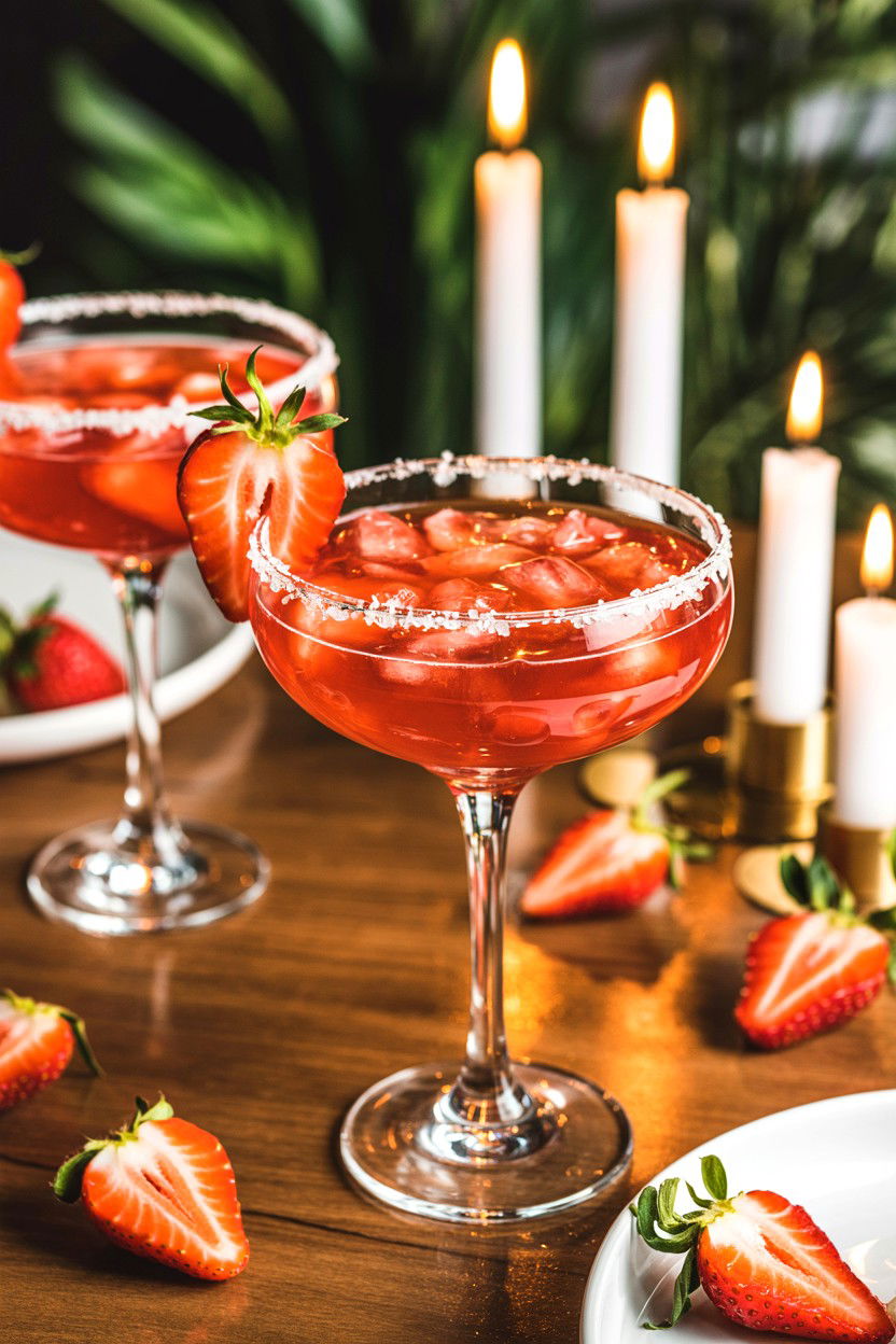 Strawberry Margarita - 25 Valentine's Day Red Drink Ideas