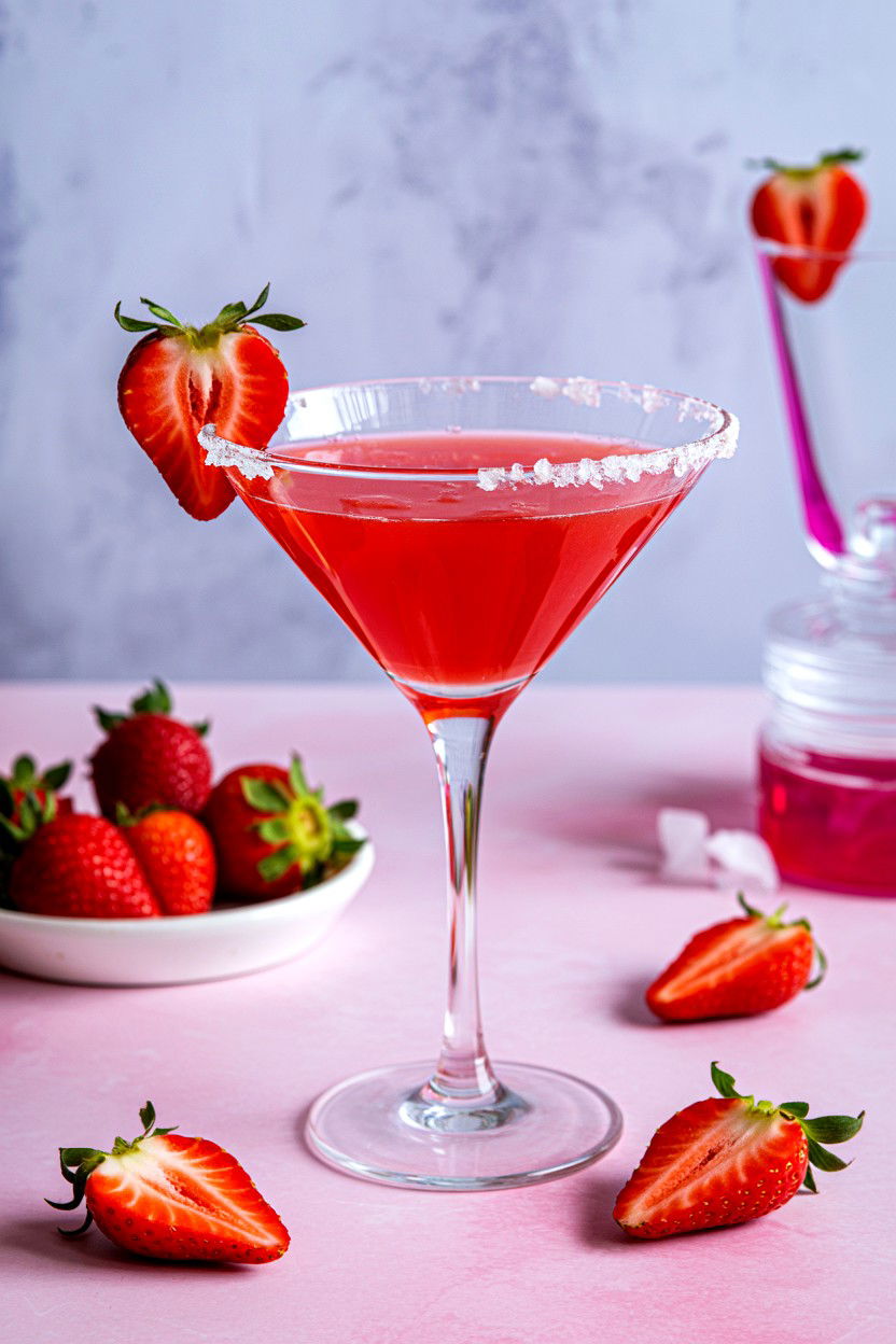 Strawberry Martini - 25 Valentine's Day Martini Ideas