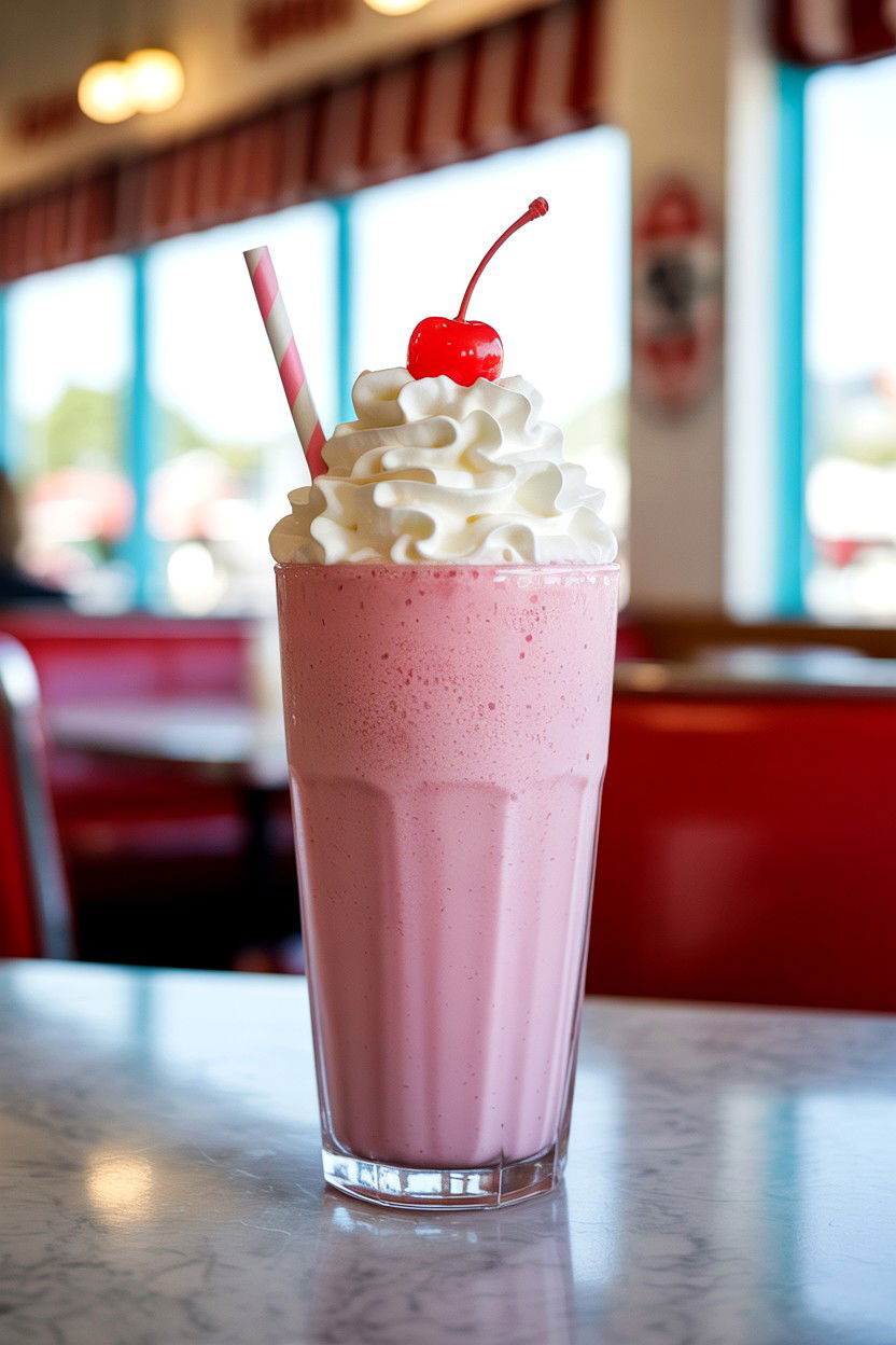 Strawberry Milkshake - 25 Valentine's Day Pink Drink Ideas