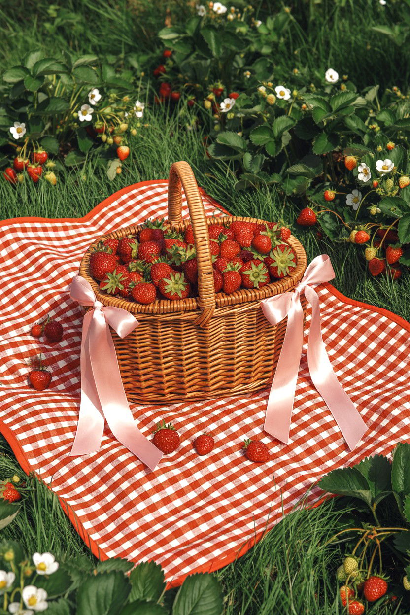 Strawberry Picnic Aesthetic - 25 Coquette Valentine's Day Ideas