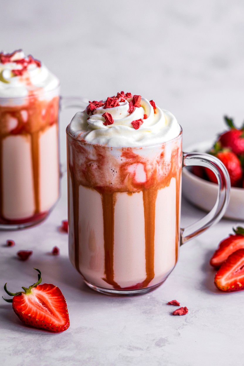Strawberry White Chocolate Mocha - 25 Valentine's Day Coffee Drink Ideas