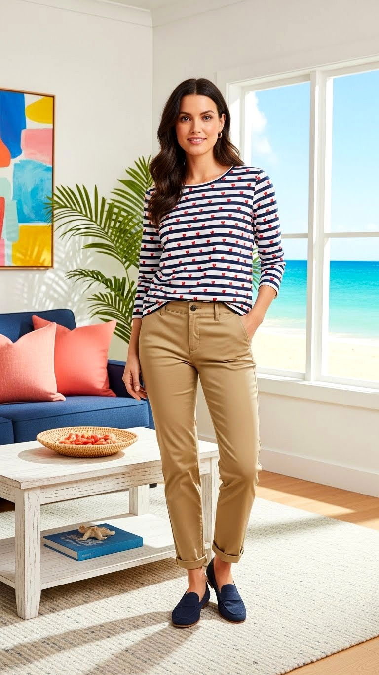 Striped Heart Pattern Top - 25 valentine's day sweater ideas