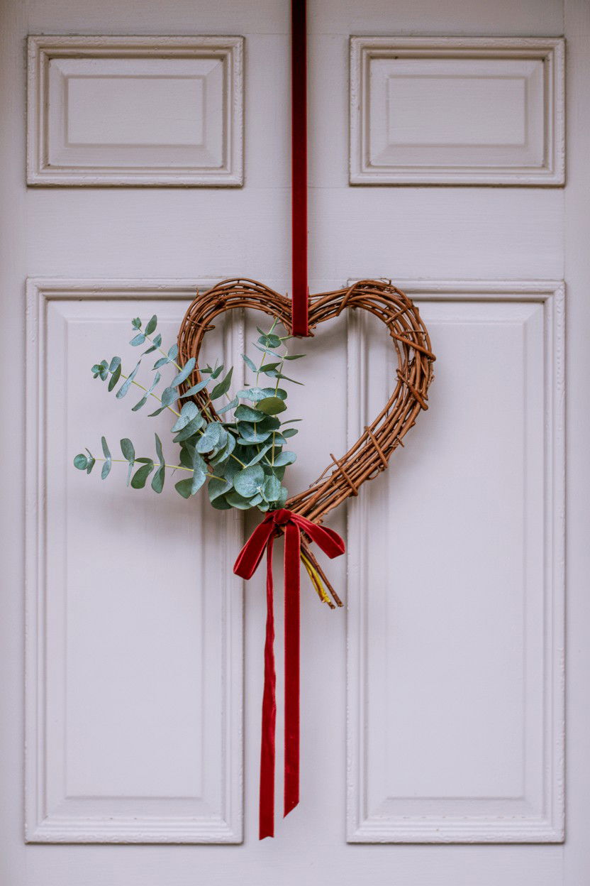 Subtle Front Door - 25 Minimalist Valentine's Day Ideas