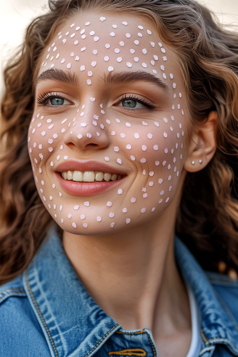 Subtle pink dots - 25 Valentine's Day Freckle Makeup Ideas