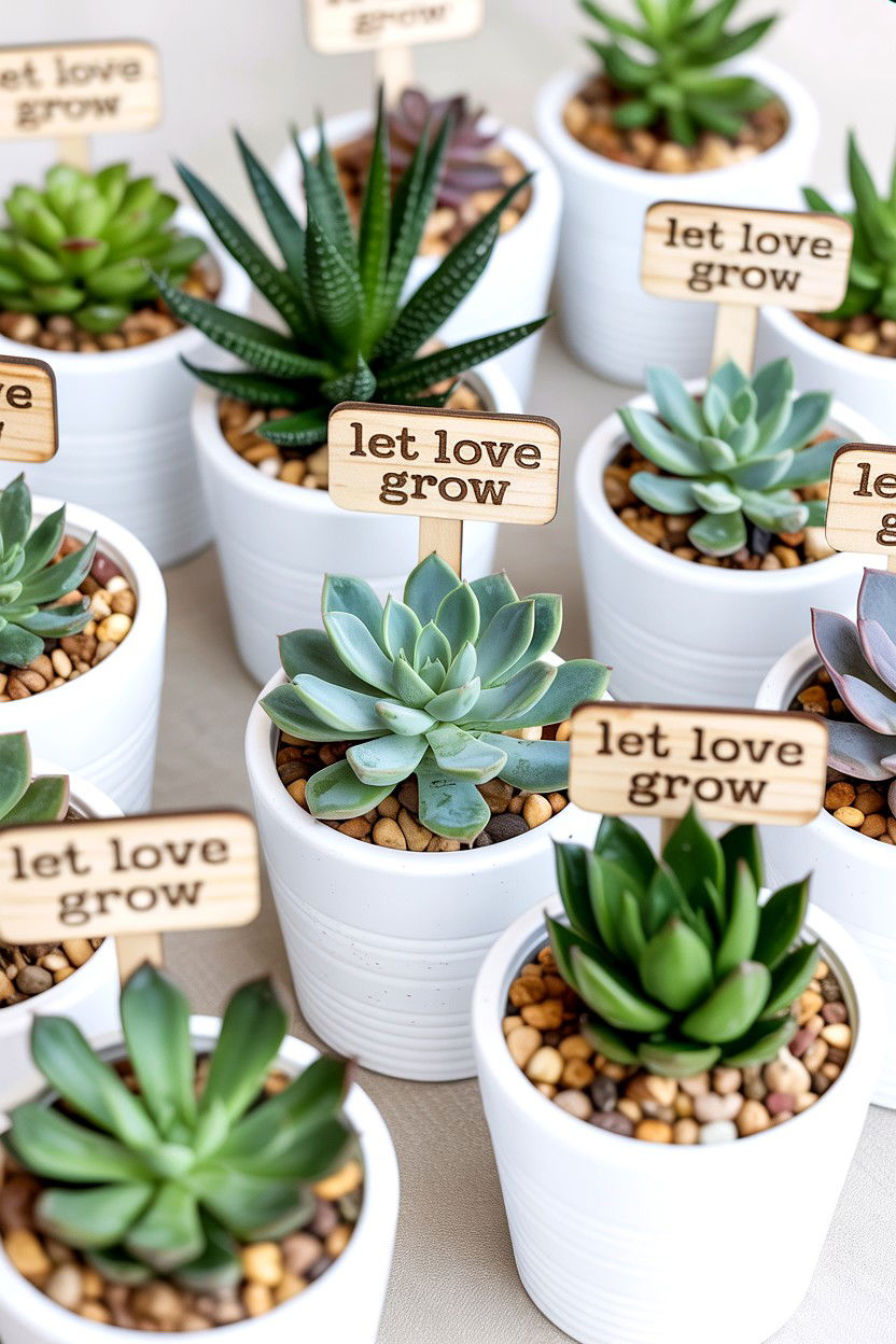 Succulent Wedding Favors - 25 Valentine's Day Wedding Favor Ideas
