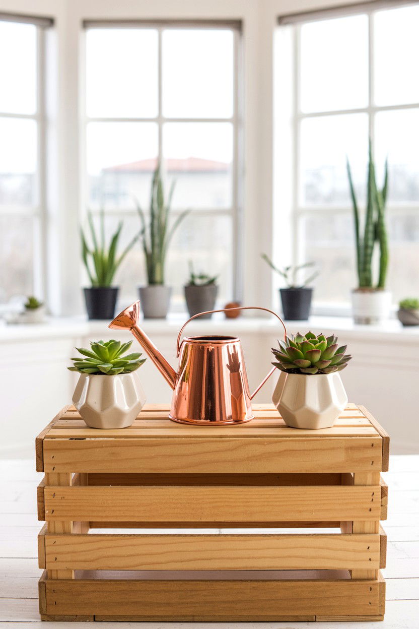 Succulent gift basket - 25 Budget Valentine's Day Gift Basket Ideas