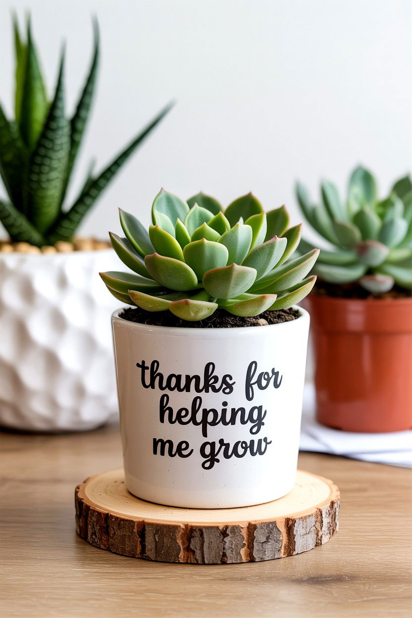 Succulent teacher gift - 25 Valentine's Day Teacher Gift Ideas