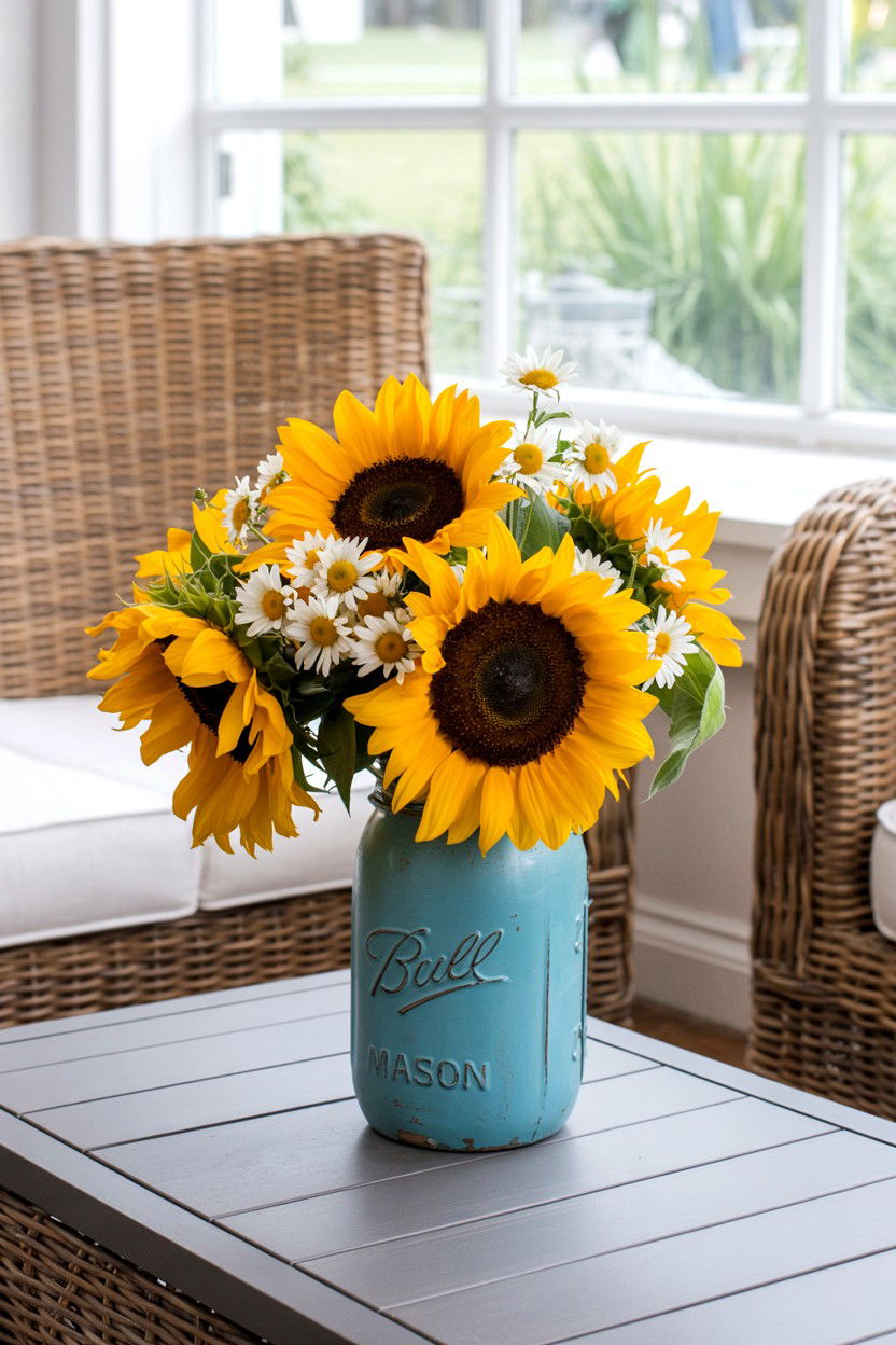 Sunflower Floral Arrangement - 25 Valentine's Day Flower Gift Ideas