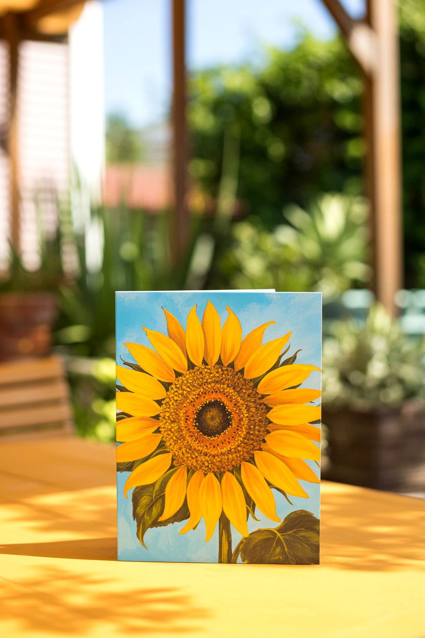 Sunflower Valentine Card - 25 Floral Valentine's Day Card Ideas