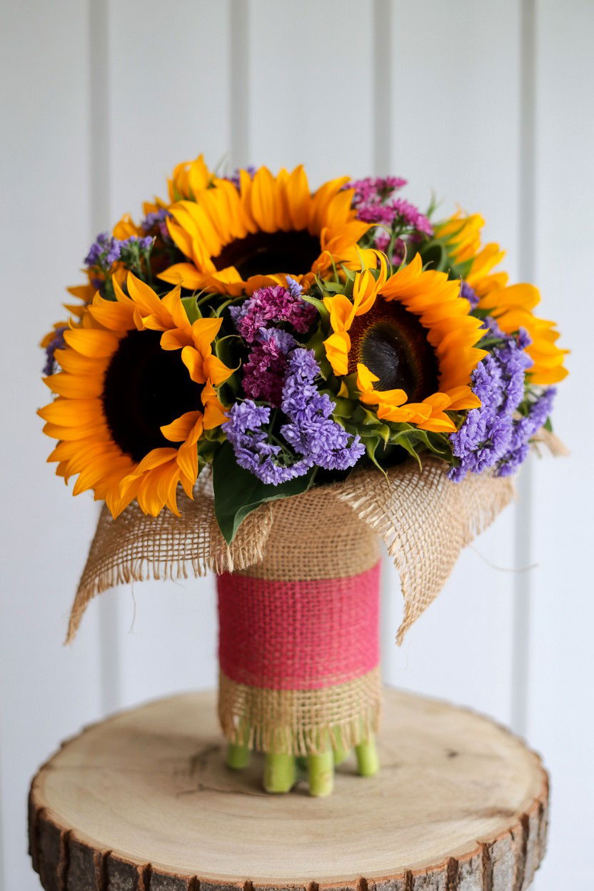 Sunflower Valentine arrangement - 25 Valentine's Day Bouquet Ideas