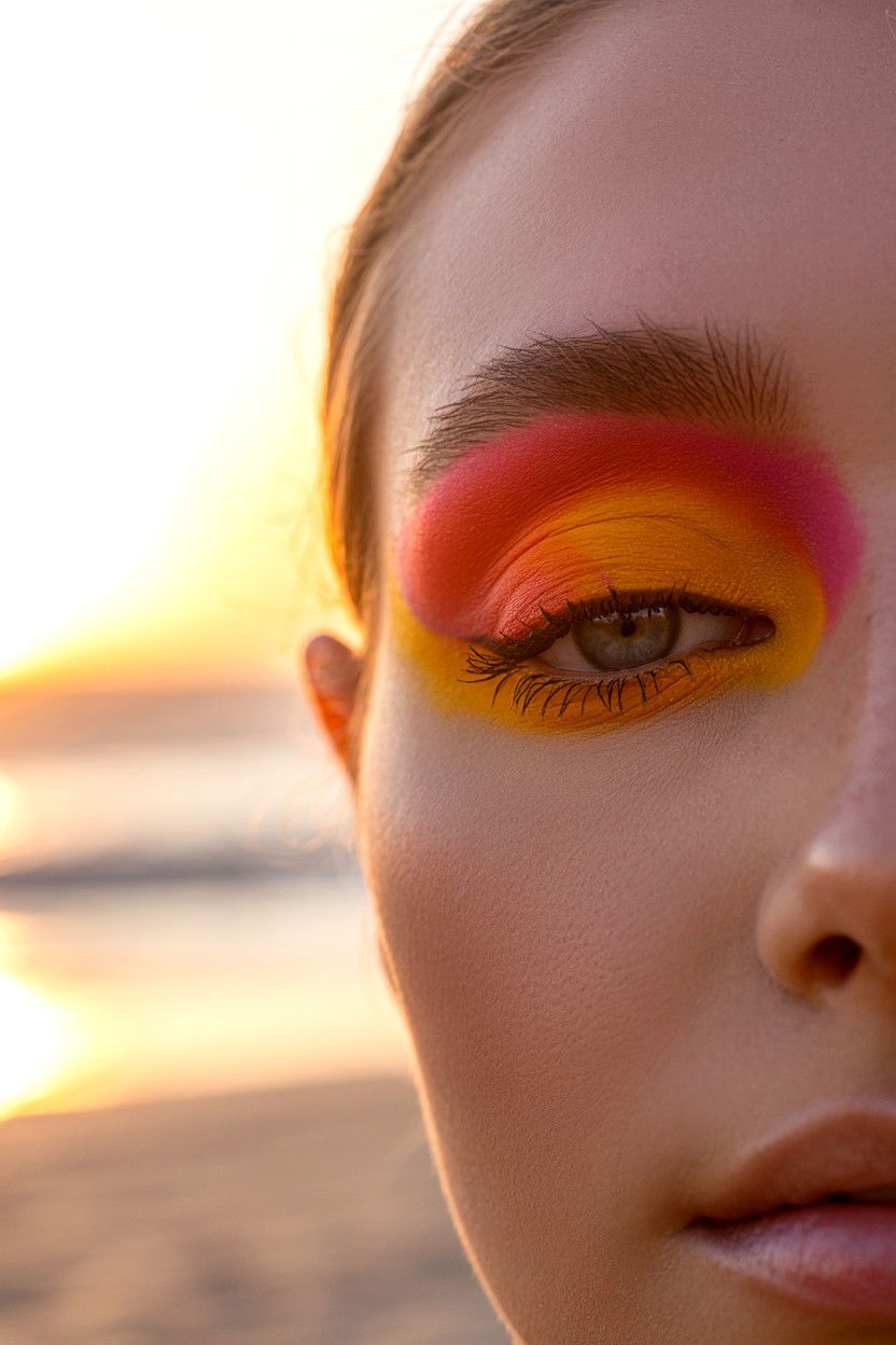 Sunset Cut Crease - 25 Cut Crease Valentine's Day Makeup Ideas