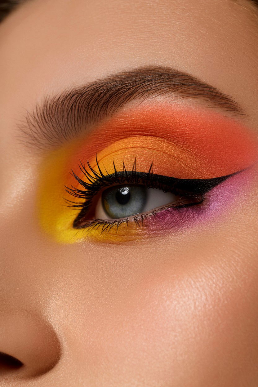Sunset Eye Makeup - 25 Valentine's Day Eye Makeup Ideas