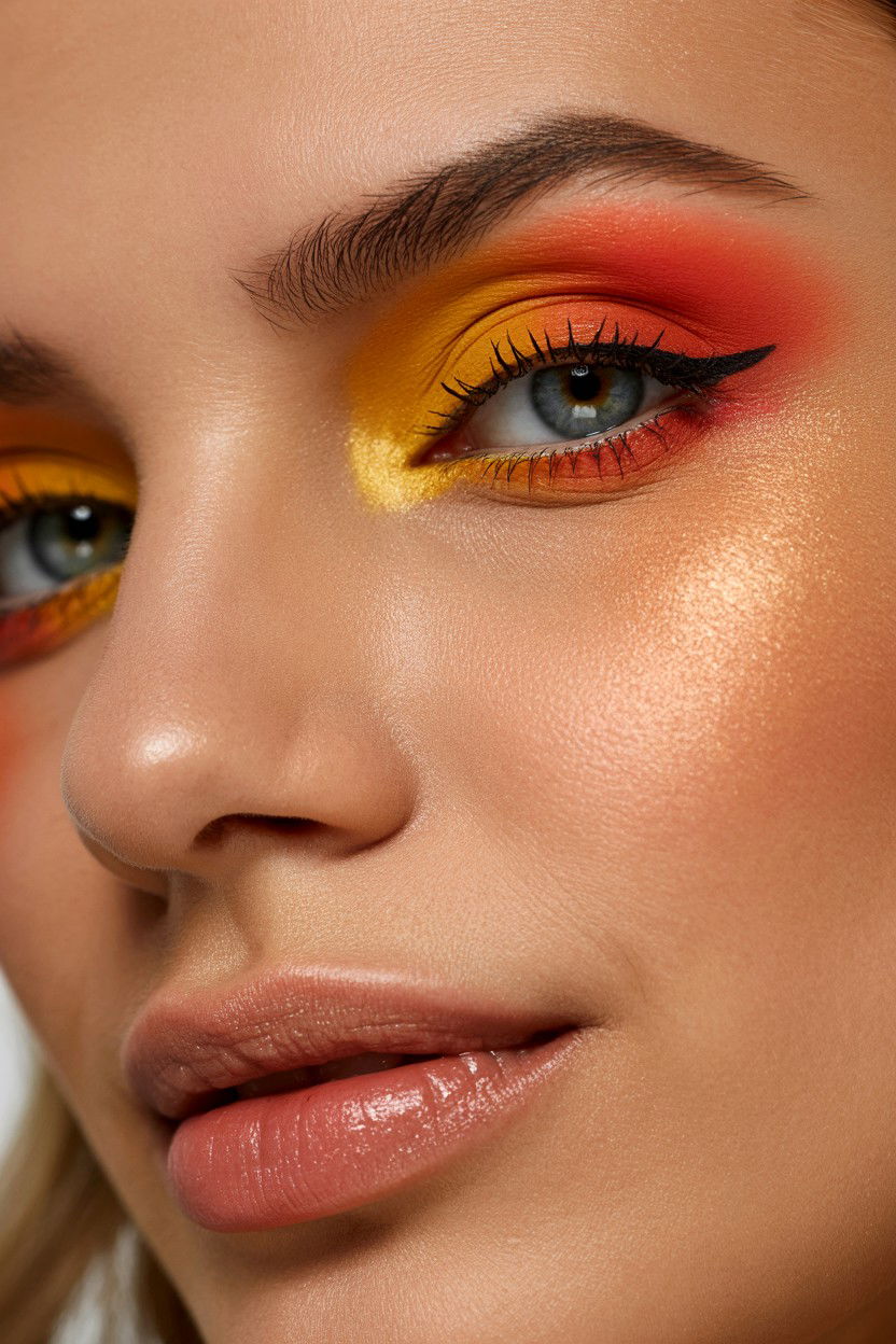 Sunset Eyeshadow Look - 25 Valentine's Day Makeup Tutorials