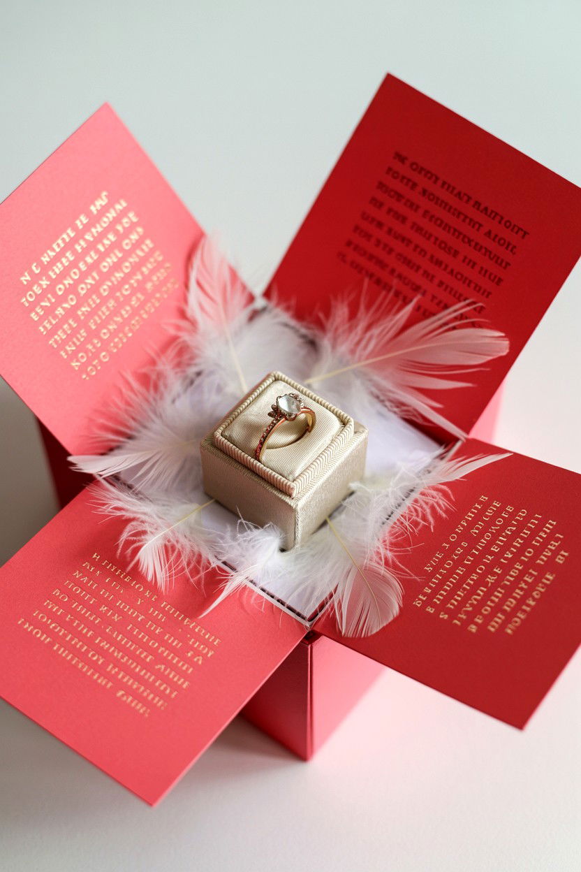 Surprise Ring Explosion Box - 25 Valentine's Day Explosion Box Ideas