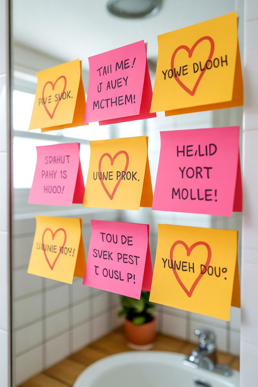 Surprise sticky notes - 25 Valentine's Day Thoughtful Gesture Ideas