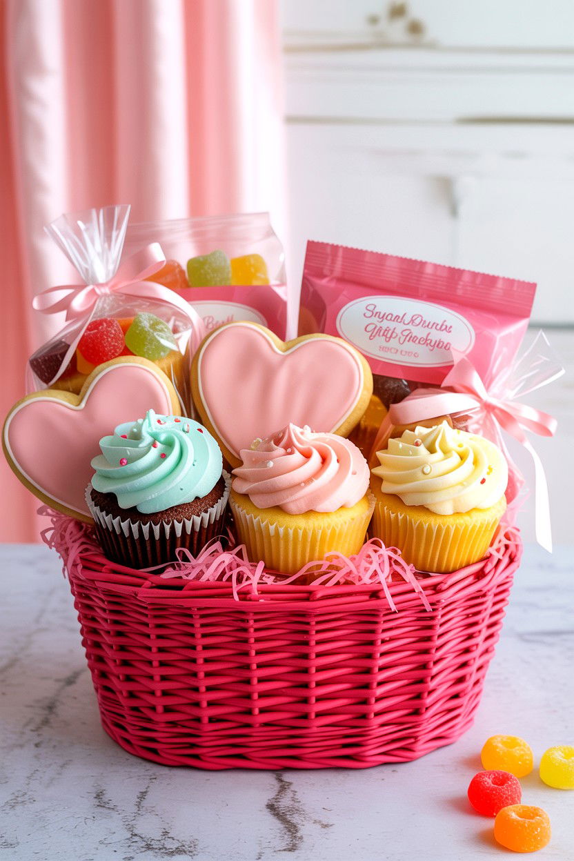 Sweet Treats Gift Basket - 25 Valentine's Day Romantic Gift Basket Ideas
