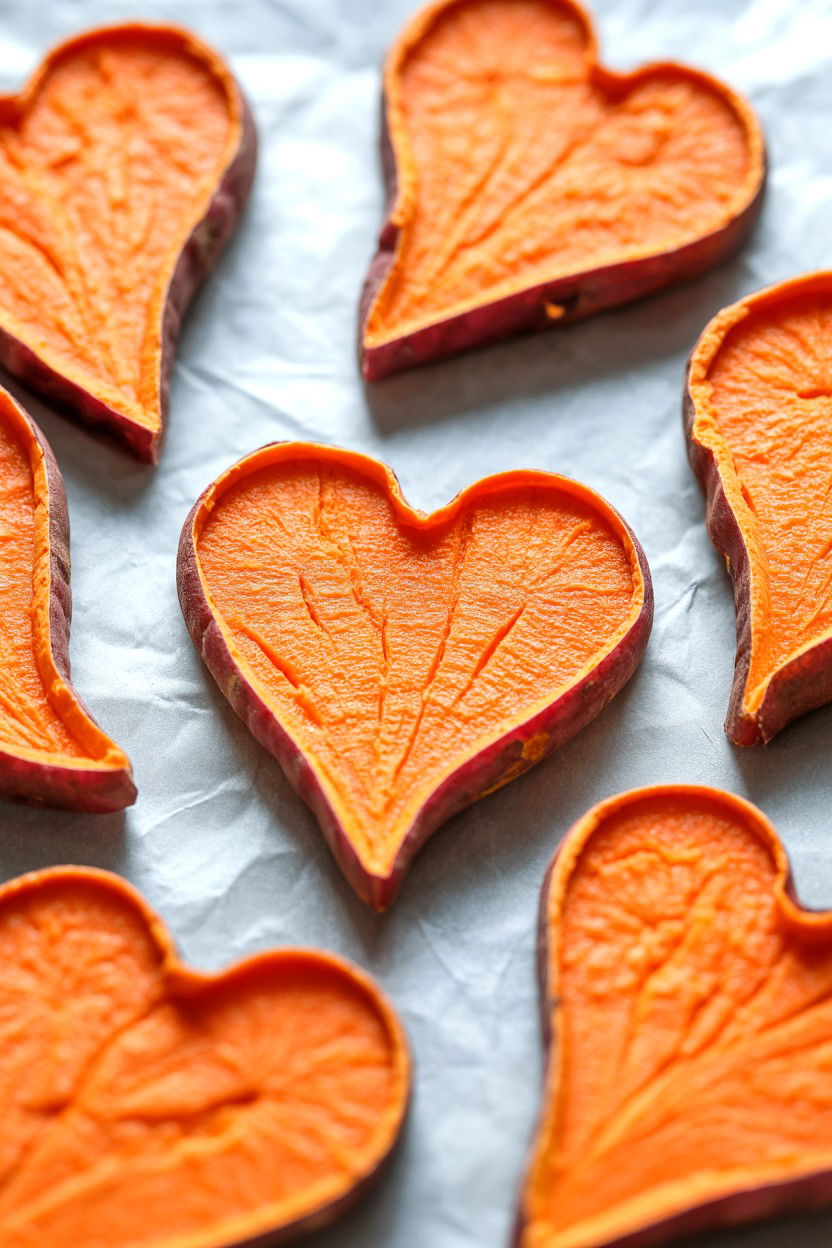 Sweet potato heart treats - 25 Valentine's Day Pet Treat Ideas