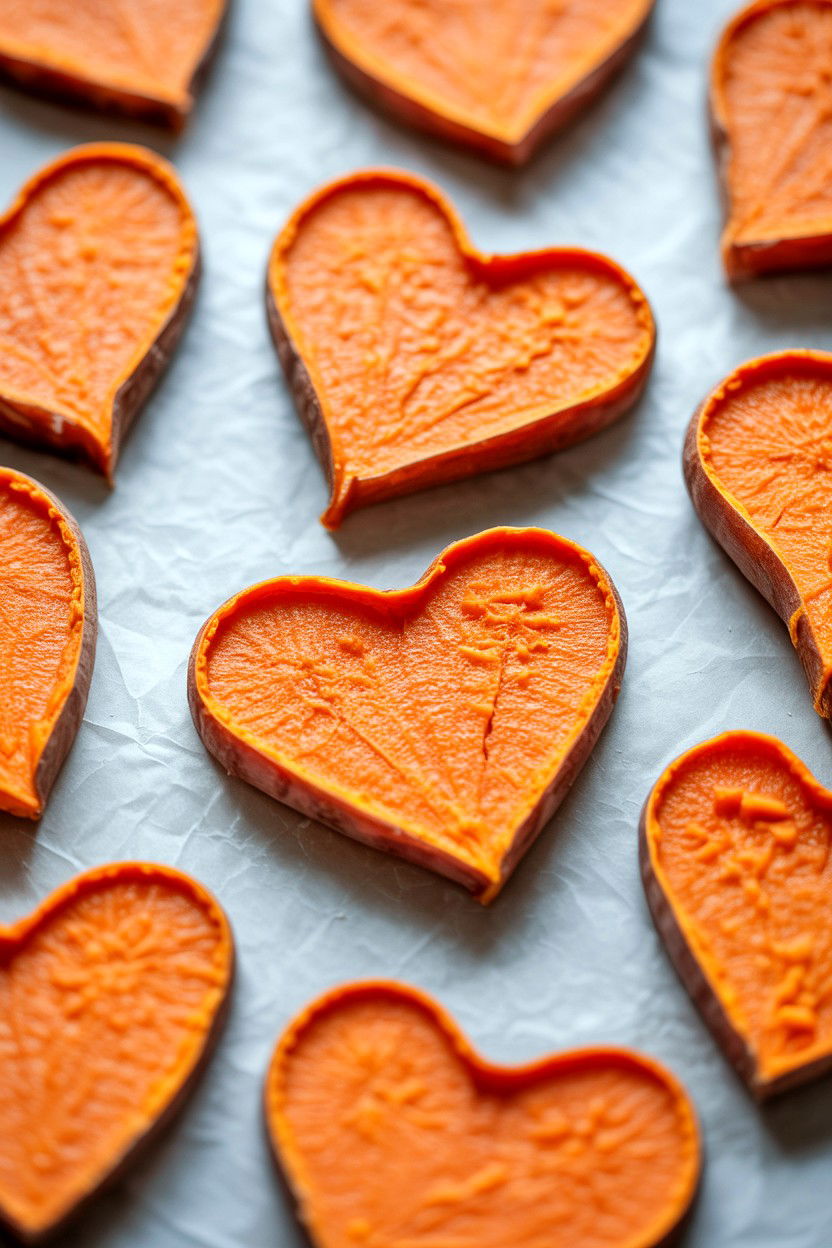 Sweet potato heart treats - 25 Valentine's Day Pet Treat Ideas