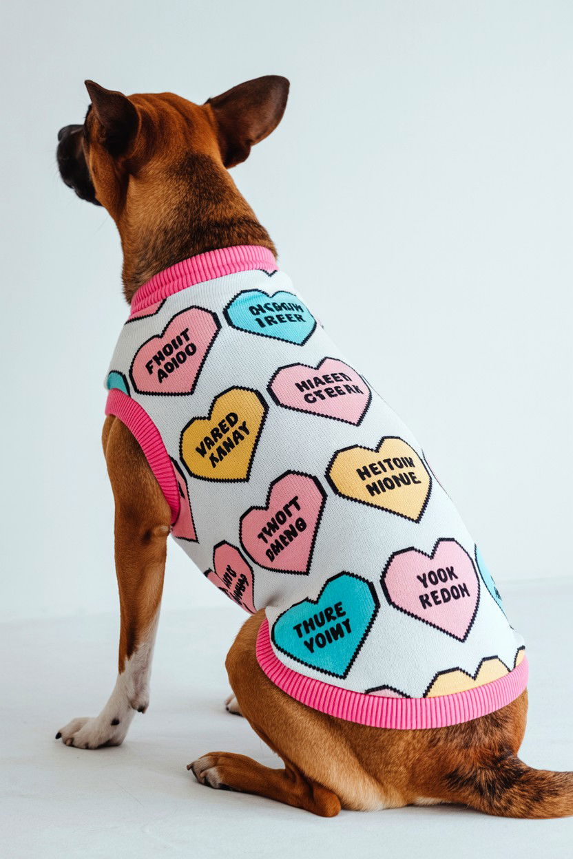 Sweetheart Candy Dog Sweater - 25 Valentine's Day Pet Sweater Ideas
