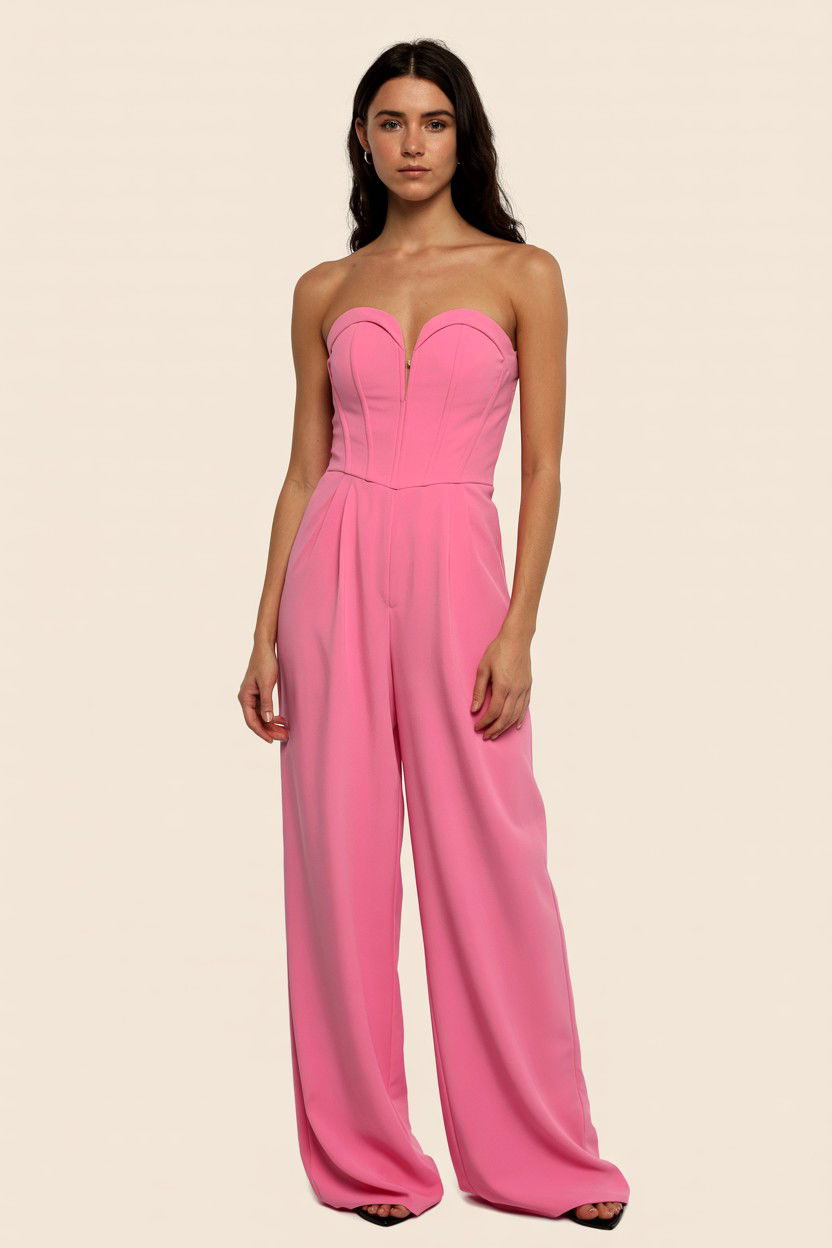 Sweetheart Neckline Jumpsuit - 25 Valentine's Day Jumpsuit Ideas