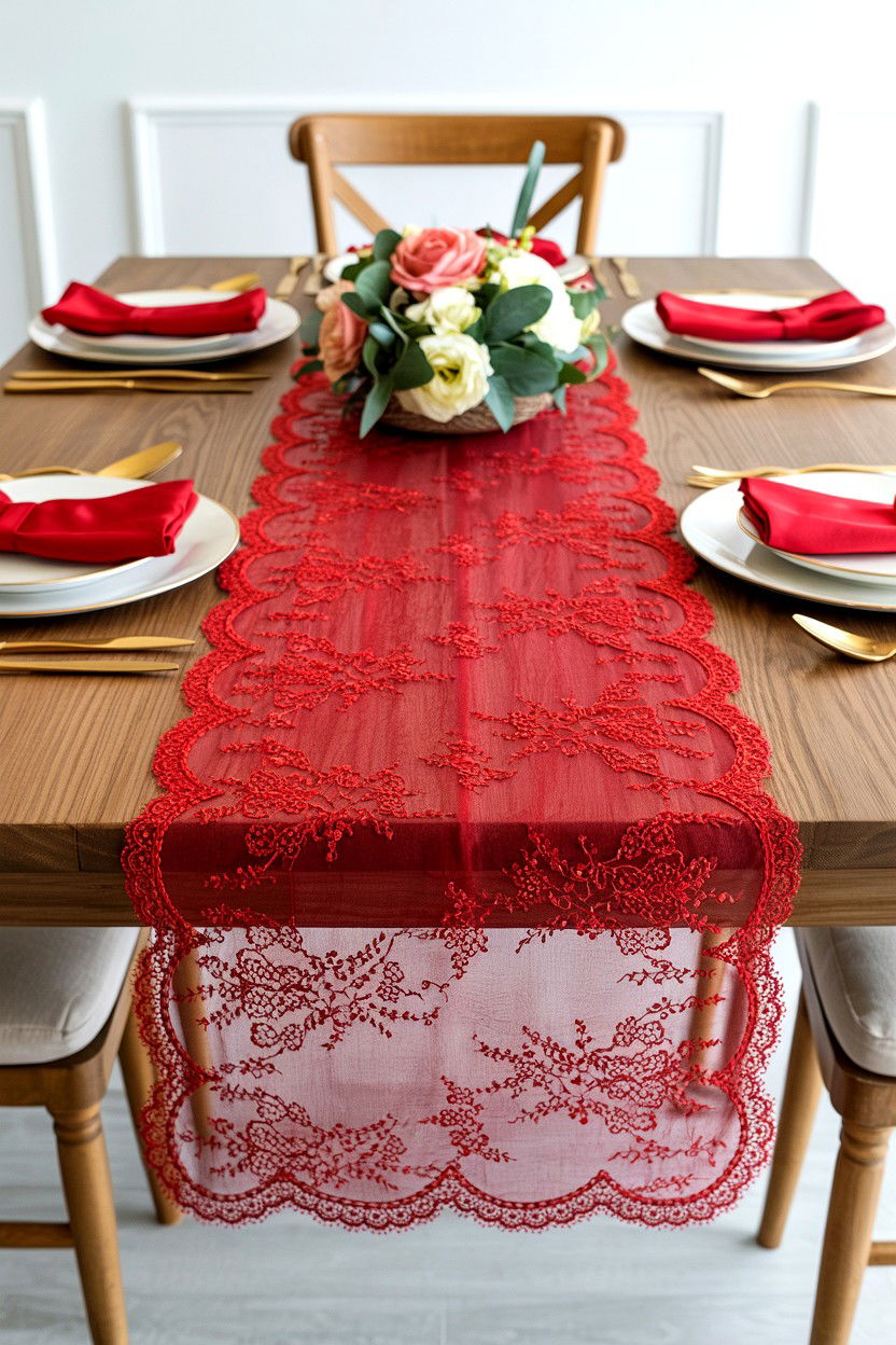 Table Runner - 25 Budget Valentine's Day Room Setup Ideas