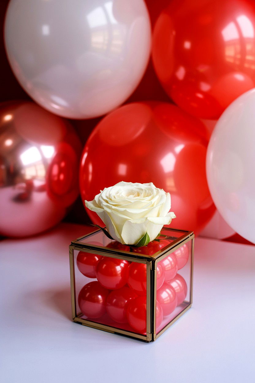 Tabletop Balloon Box - 25 Valentine's Day Balloon Box Ideas