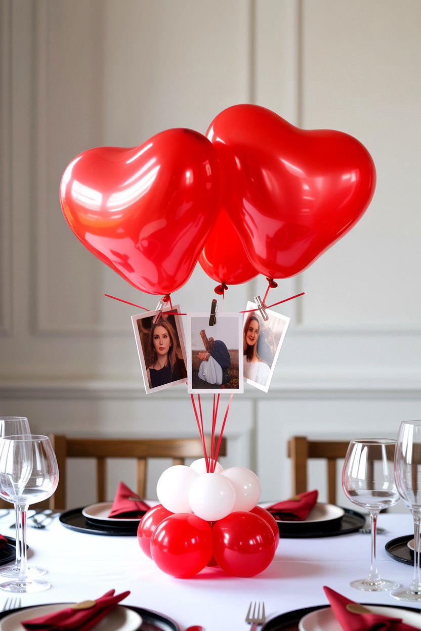 Tabletop balloon photo centerpiece - 25 Valentine's Day Photo Balloon Ideas