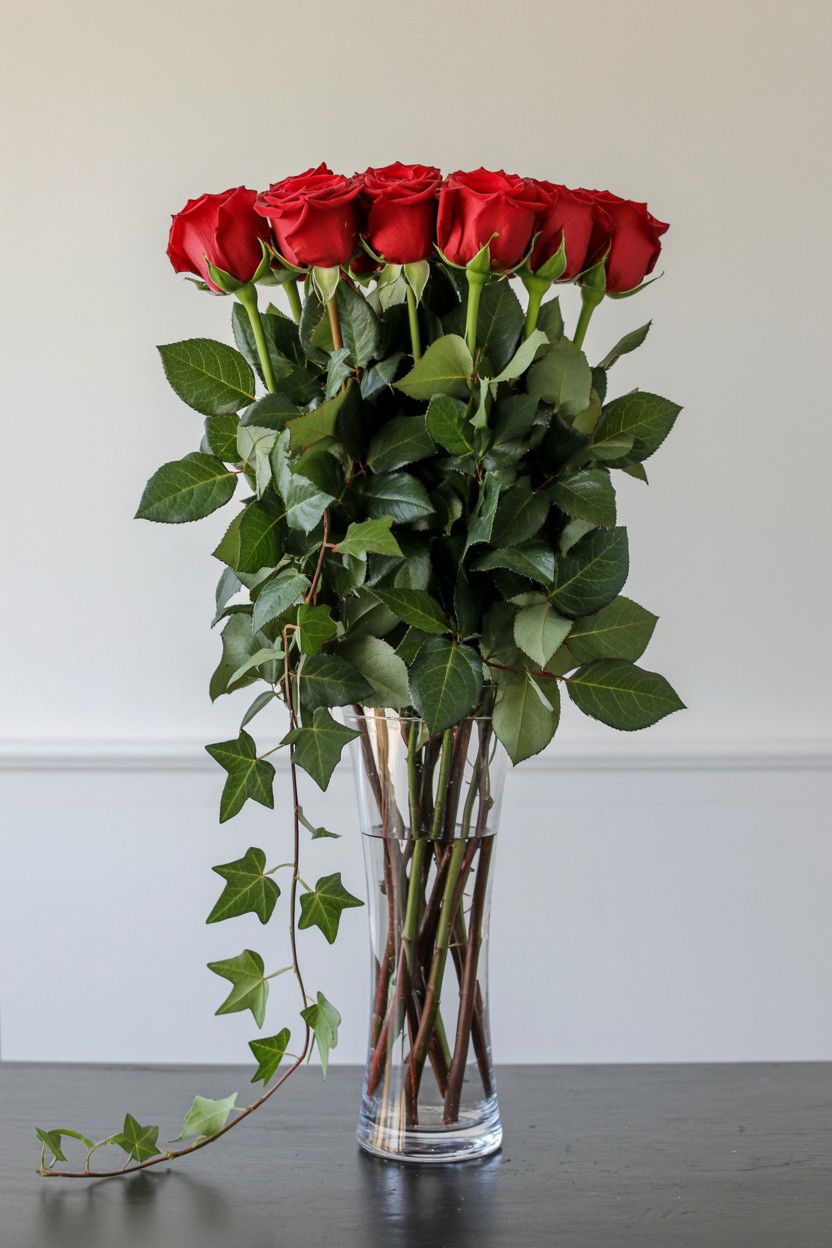 Tall rose centerpiece - 25 Valentine's Day Rose Arrangement Ideas