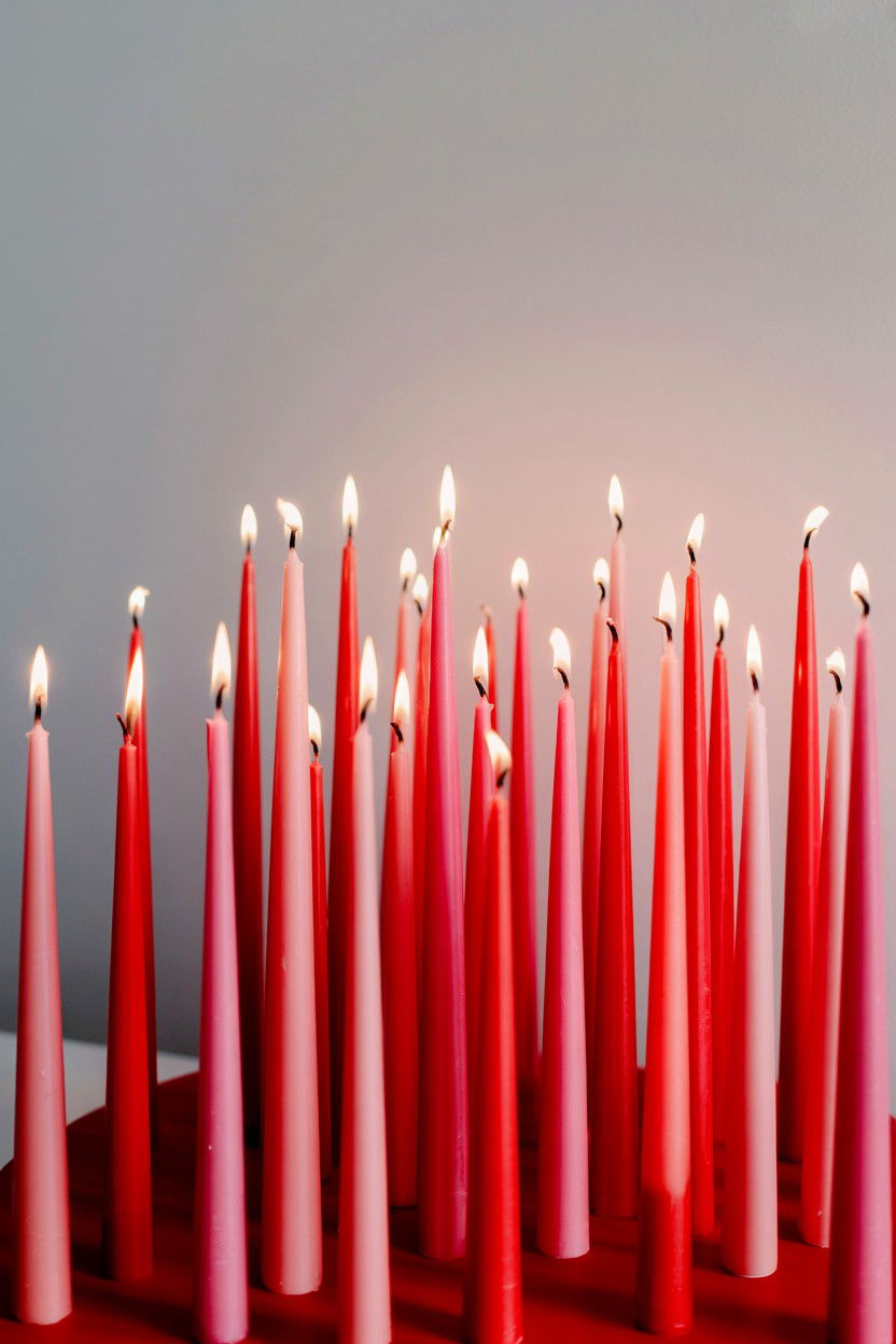Taper Candle Display - 25 Maximalist Valentine's Day Ideas