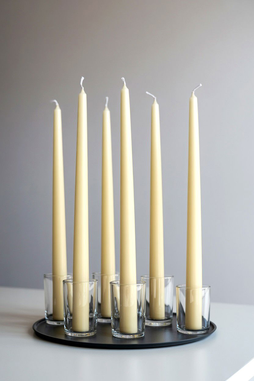 Taper candle arrangement - 25 Scandinavian Valentine's Day Decor Ideas
