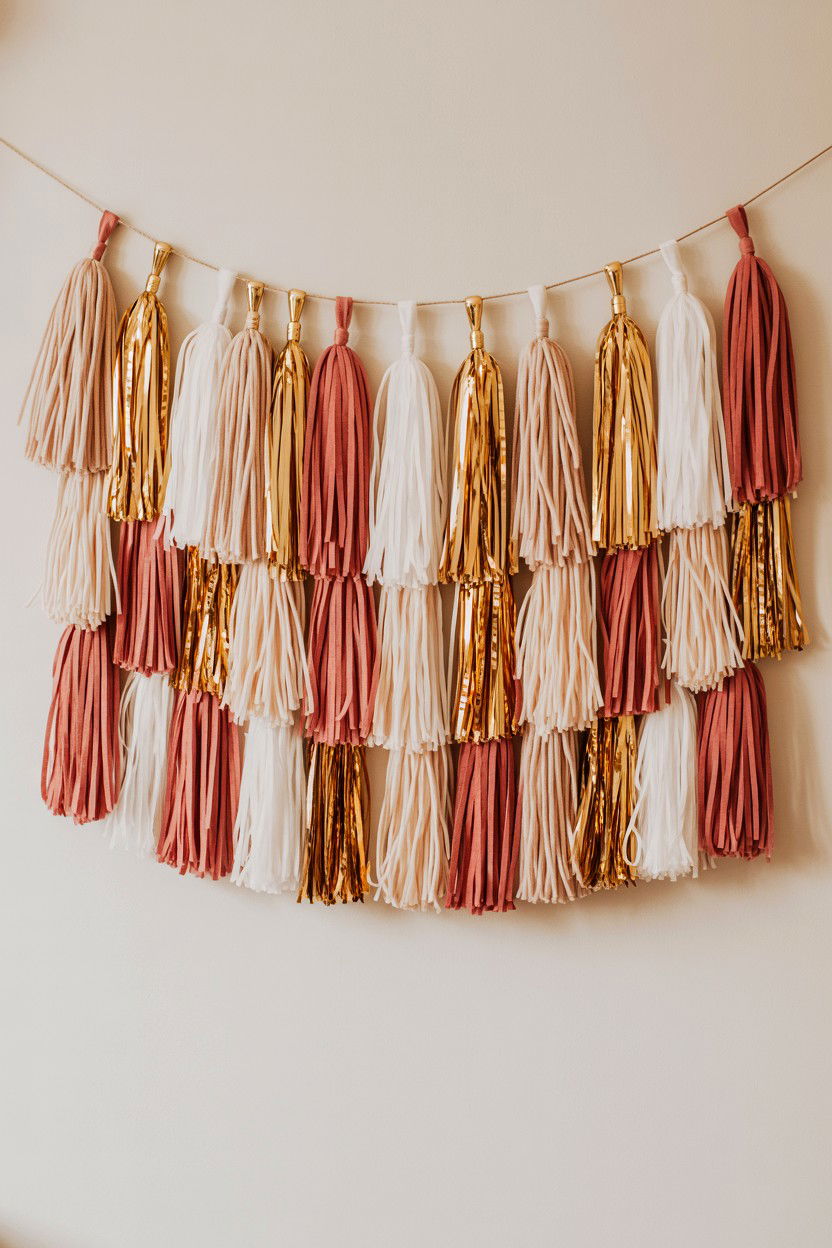 Tassel Garland Backdrop - 25 Boho Valentine's Day Decor Ideas