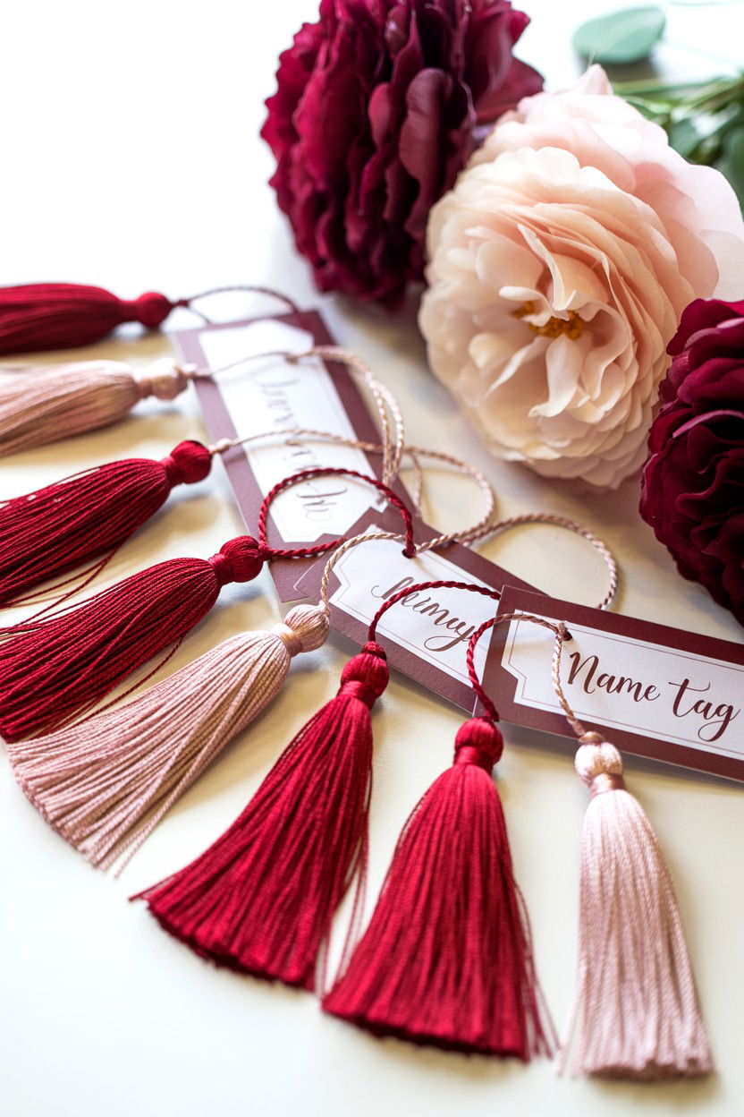 Tassel Name Tag - 25 Valentine's Day Place Card Ideas