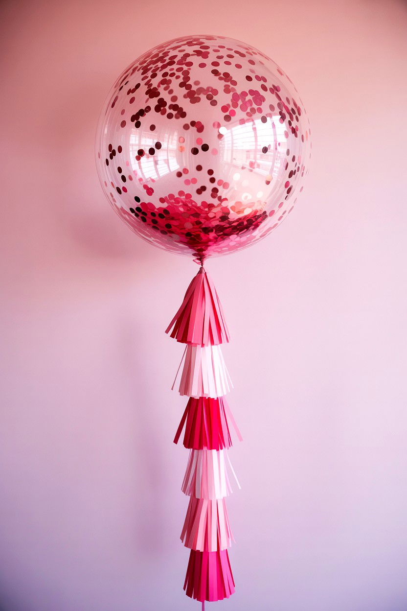 Tassel Tail Confetti Balloon - 25 Valentine's Day Confetti Balloon Ideas