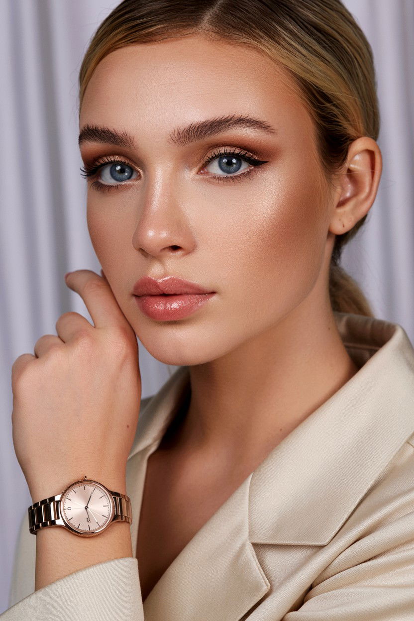 Taupe Shimmer - 25 Valentine's Day Makeup for Blue Eyes