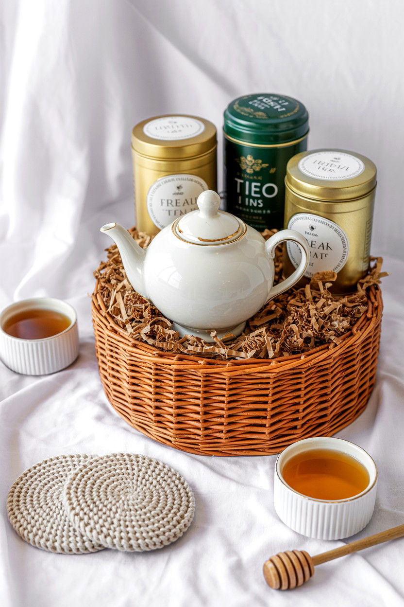 Tea Gift Basket - 25 Valentine's Day Cozy Gift Basket Ideas