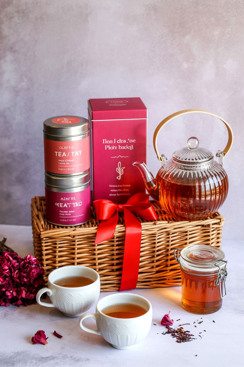 Tea Gift Basket - 25 Valentine's Day Gift Basket Ideas for Her