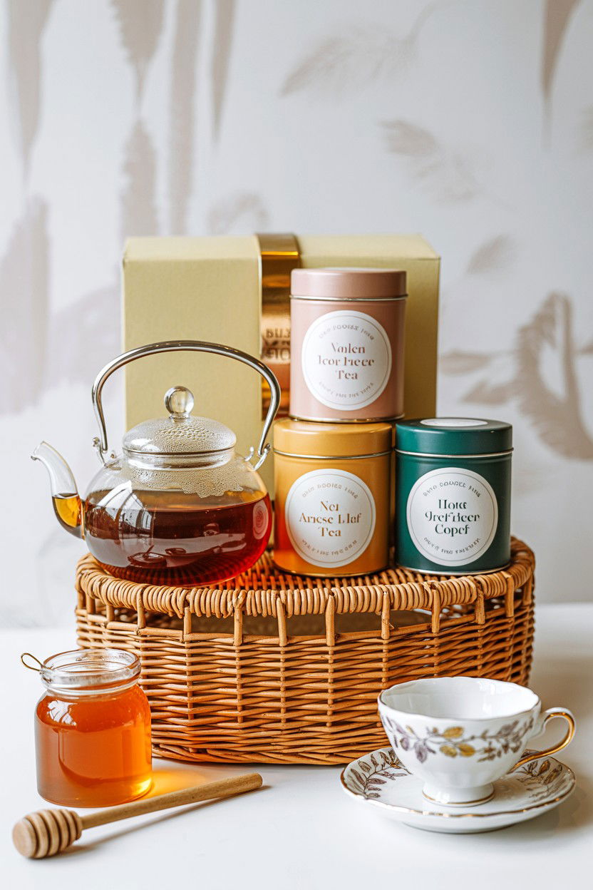Tea Gift Basket - 25 Valentine's Day Romantic Gift Basket Ideas